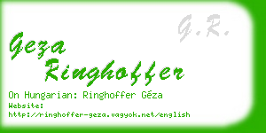 geza ringhoffer business card