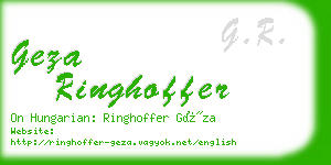 geza ringhoffer business card